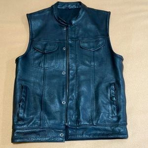 Street & Steel leather motorcycle vest / cut